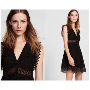 💕SANDRO PARIS💕 Lindsey Lace Mini Dress ~ Black Size 3 = US 8 NWT